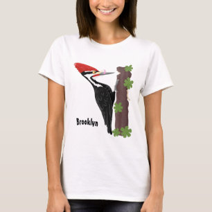 Cue-tecknad med lustig pileated woodpecker t shirt