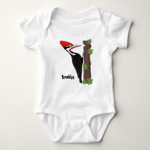 Cue-tecknad med lustig pileated woodpecker t shirt