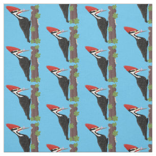 Cue-tecknad med lustig pileated woodpecker tyg