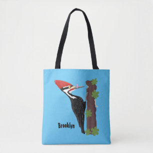 Cue-tecknad med lustig pileated woodpecker tygkasse