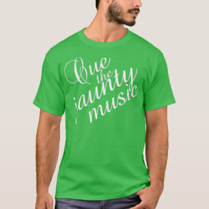 Cue the Jaunty Music-Jacken White Typograp T Shirt