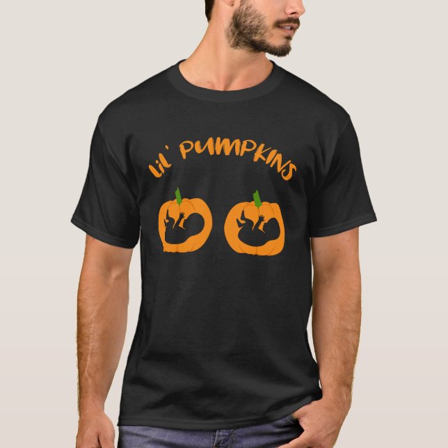Cue twin Halloween Gravid Announting Lil Pump T Shirt (Framsida)