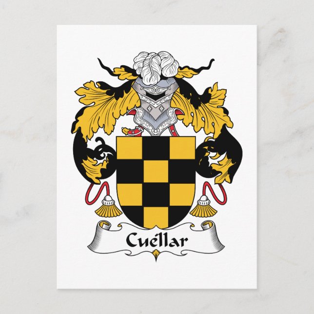 Cuellar Family Crest Vykort (Framsida)
