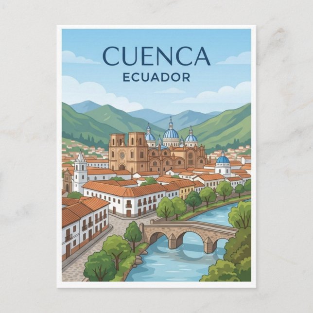 Cuenca Ecuador Resebrevkarta Vykort (Framsida)