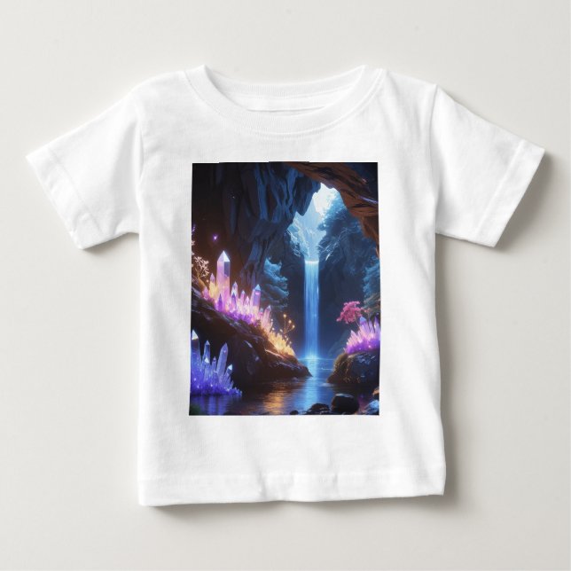 Cueva de cristal con cascada mágica t shirt (Framsida)