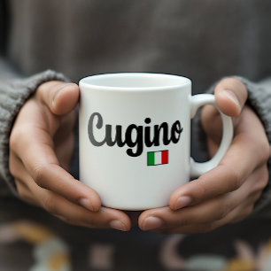 Cugino (kusin honom) italiensk flaggmugg kaffemugg