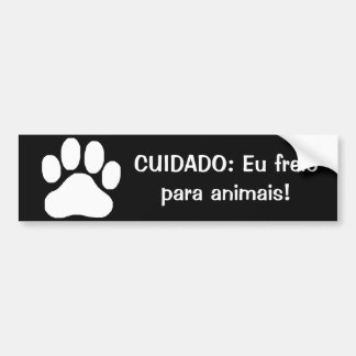 CUIDADO: Eu freio para os animais! Bildekal
