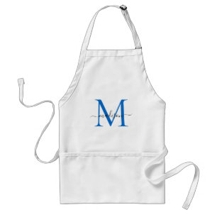 Cuisineet Chef för Modern Monogram Navy Blue-Chic Förkläde