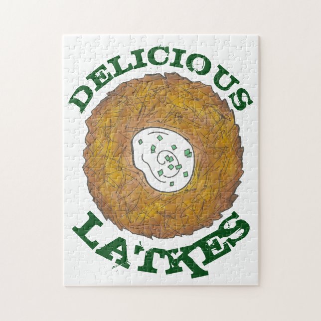 Cuisineet Delicious Latkes Potato Pancakes Hanukka Pussel (Vertikal)