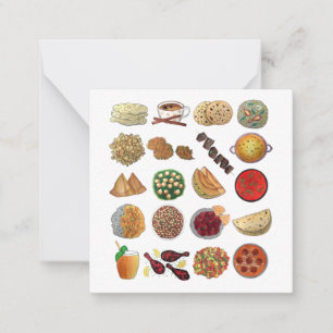 Cuisineet India Illustration (indisk Mat) Anteckningskort