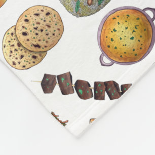 Cuisineet India Illustration (indisk Mat) Fleecefilt