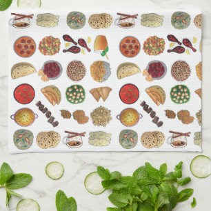 Cuisineet India Illustration (indisk Mat) Kökshandduk