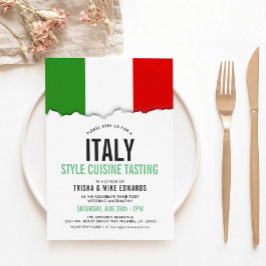 Cuisineet italien, temat | Party Flagga Vita Inbju Inbjudningar
