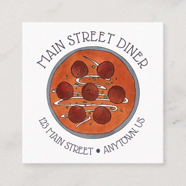 Cuisineet Malai Kofta Vegetarian Dish Fyrkantigt Visitkort (Framsida)