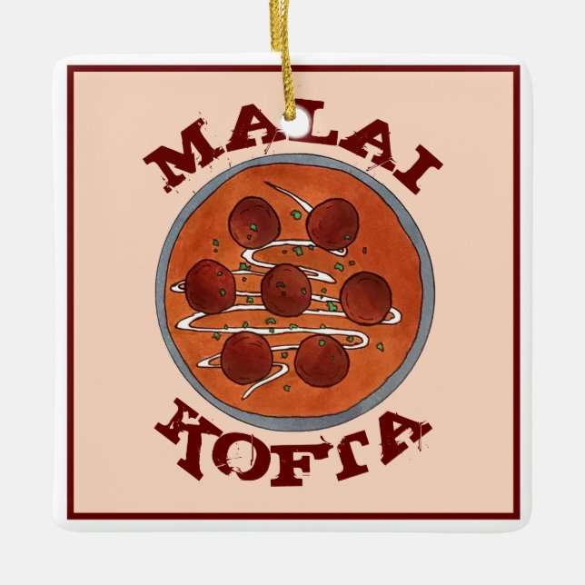 Cuisineet Malai Kofta Vegetarian Dish Julgransprydnad Keramik (Framsida)