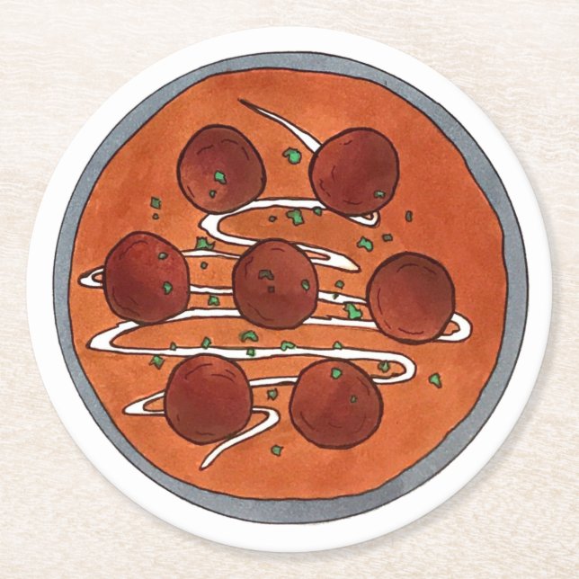 Cuisineet Malai Kofta Vegetarian Dish Underlägg Papper Rund (Framsidan)