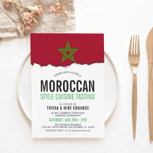 Cuisineet Marocko   Party Flagga Vita Inbjudan
