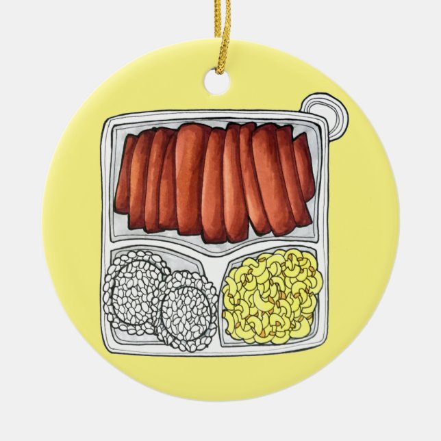 Cuisineet Plate Lunch Ris Macaroni Salad Julgransprydnad Keramik (Framsidan)