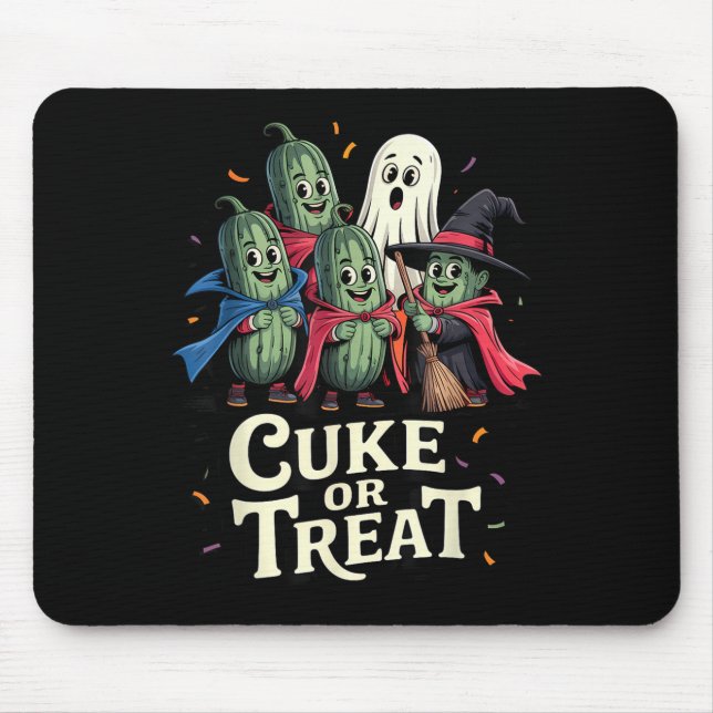 Cuke or Treat - roligt Halloween Cuber Costume Musmatta (Framsidan)