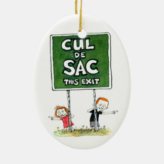 Cul de Säck: Detta går ut prydnaden Julgransprydnad Keramik