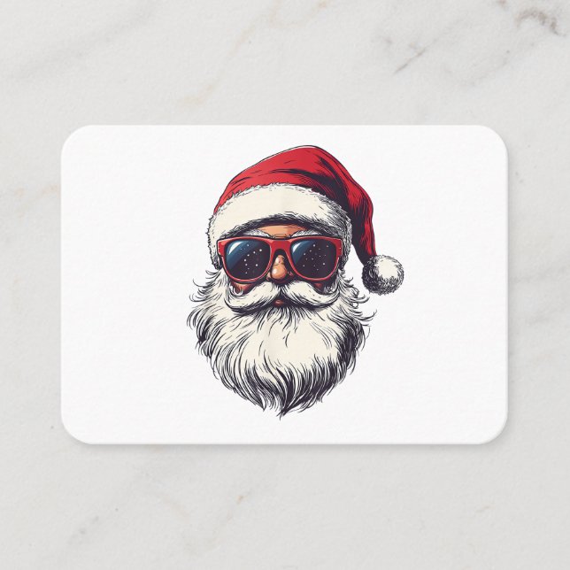 Cul Santa Claus-ansikte Retro-solglasögon jul M Visitkort (Framsida)