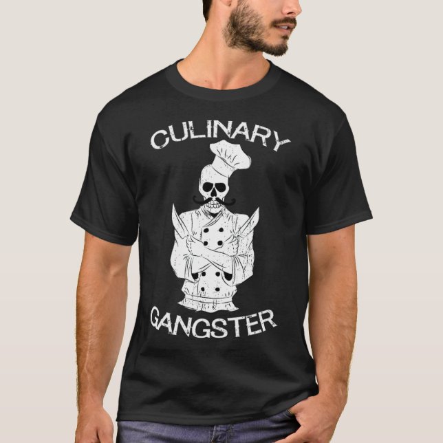 Culinary Gangster Chef-pojkens födelsedagschef gri T Shirt (Framsida)