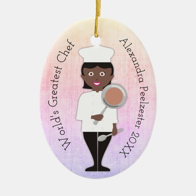 Culinary grad African American jul ornamet Julgransprydnad Keramik (Framsidan)