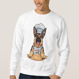 Culinary Hund: Baker German shepard with Loaf Lång Ärmad Tröja