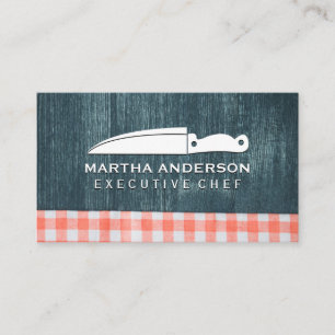 Culinary Knivar Wood Napkin-bakgrund Visitkort