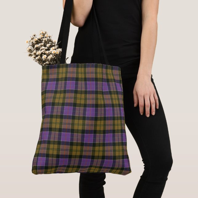 Culloden Ancient Scottish Tartan Tote Bag Tygkasse (Närbild)