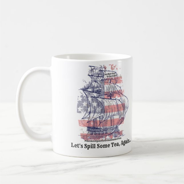 Culpepper Inn Spill some Tea Patriot America First Kaffemugg (Vänster)