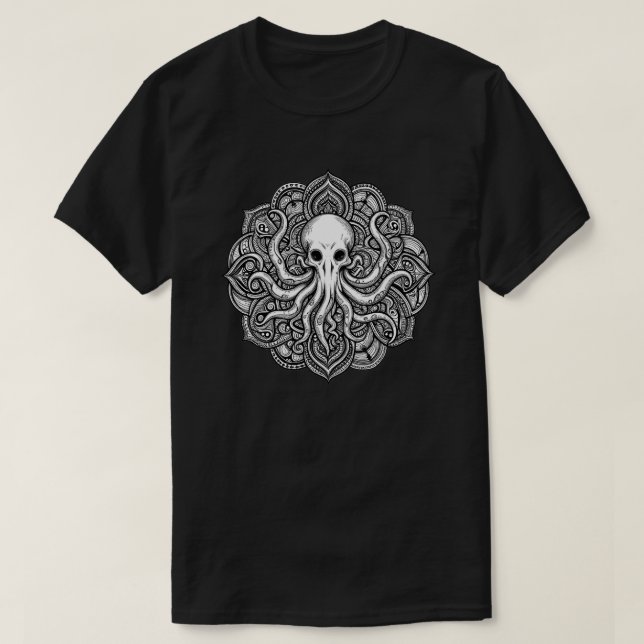 CULT CTHULHU NECRONOMICON GRAPHIC ART DECAL T SHIRT (Design framsida)