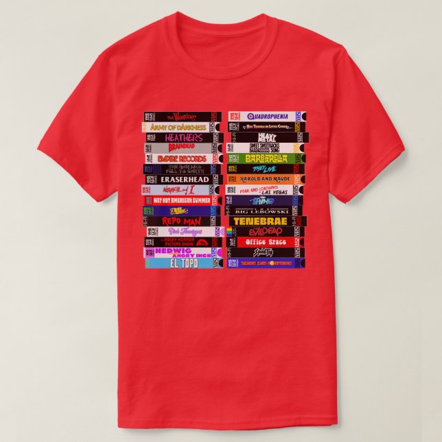 Cult VHS-stackar T Shirt (Design framsida)