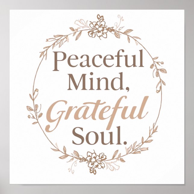 Cultivate a Peaceful and Grateful Spirit Poster (Framsidan)