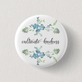 Cultivate Kindness Elegant Blue Blommigt Knapp