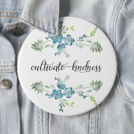 Cultivate Kindness Elegant Blue Blommigt Knapp