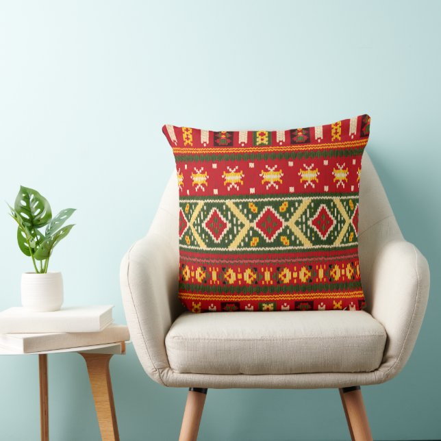 Cultural Christmas Geometric Festive  Kudde (Stol)