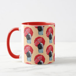 Cultural Vermelho Floral Símbolo da Beleza Japão Mugg