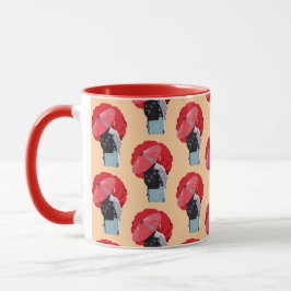 Cultural Vermelho Floral Símbolo da Beleza Japão Mugg