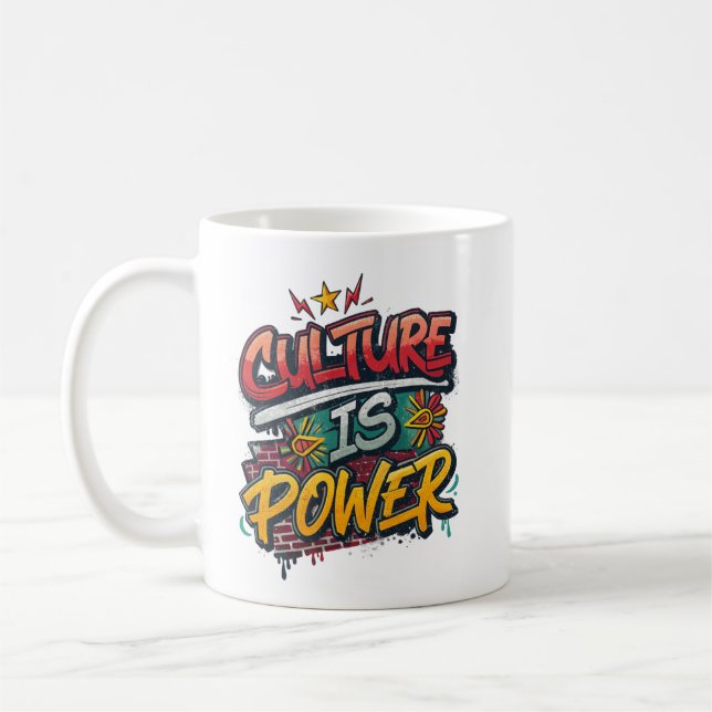 Culture Is Power Black History Month Black Kaffemugg (Vänster)