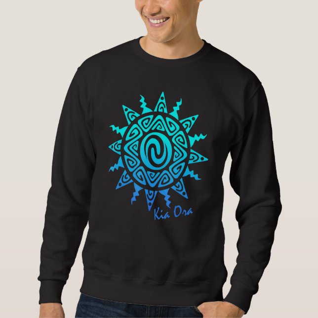 Culture Sol Kia Ora Symbol Haka Nya Zeeland Lång Ärmad Tröja (Framsida)