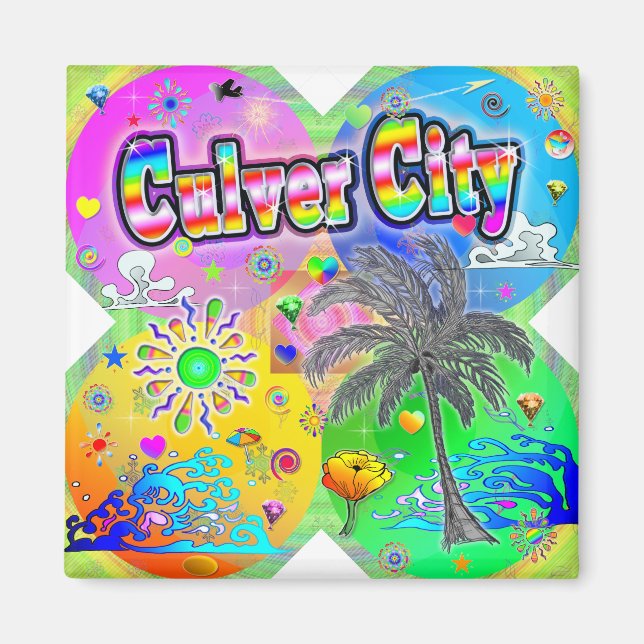 Culver CIty Quadro Säsonger Magnet (Framsidan)