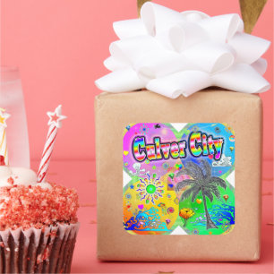 Culver City Quadro Seasons Sticker Fyrkantigt Klistermärke