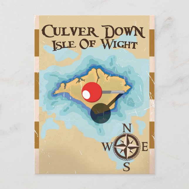 Culver Down Isle of wight England resaffiche Vykort (Framsida)