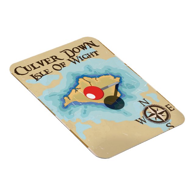 Culver Down Isle of Wight England-reseaffisch Magnet (Högersidan)