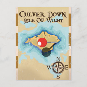 Culver Down Isle of Wight England-reseaffisch Vykort