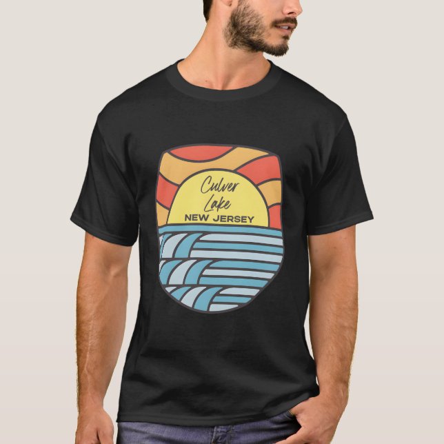 Culver Sjö New jersey Nj Sunrise T Shirt (Framsida)
