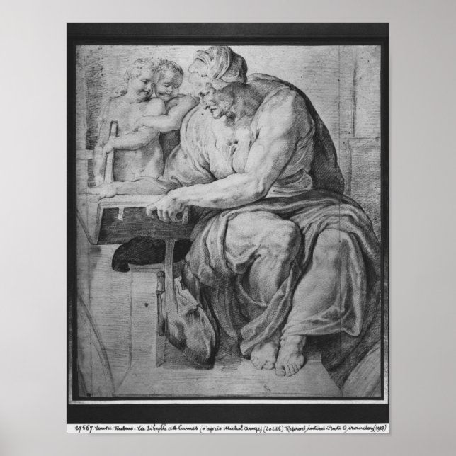 Cumaean Sibyl efter Michangelo Buonarroti Poster (Framsidan)
