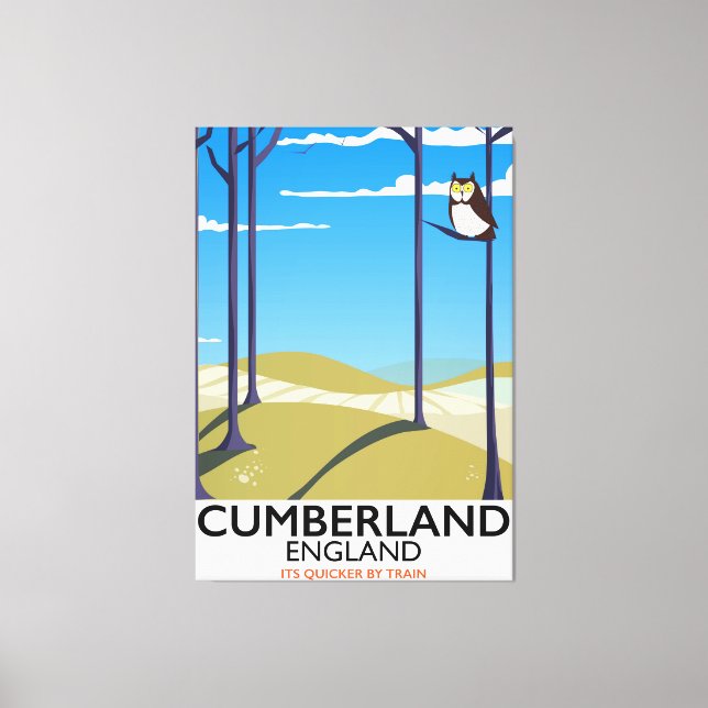 Cumberland, Englands vintage stil reseaffisch. Canvastryck (Framsida)