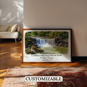 Cumberland Falls State Park Kentucky, Akvarell Poster